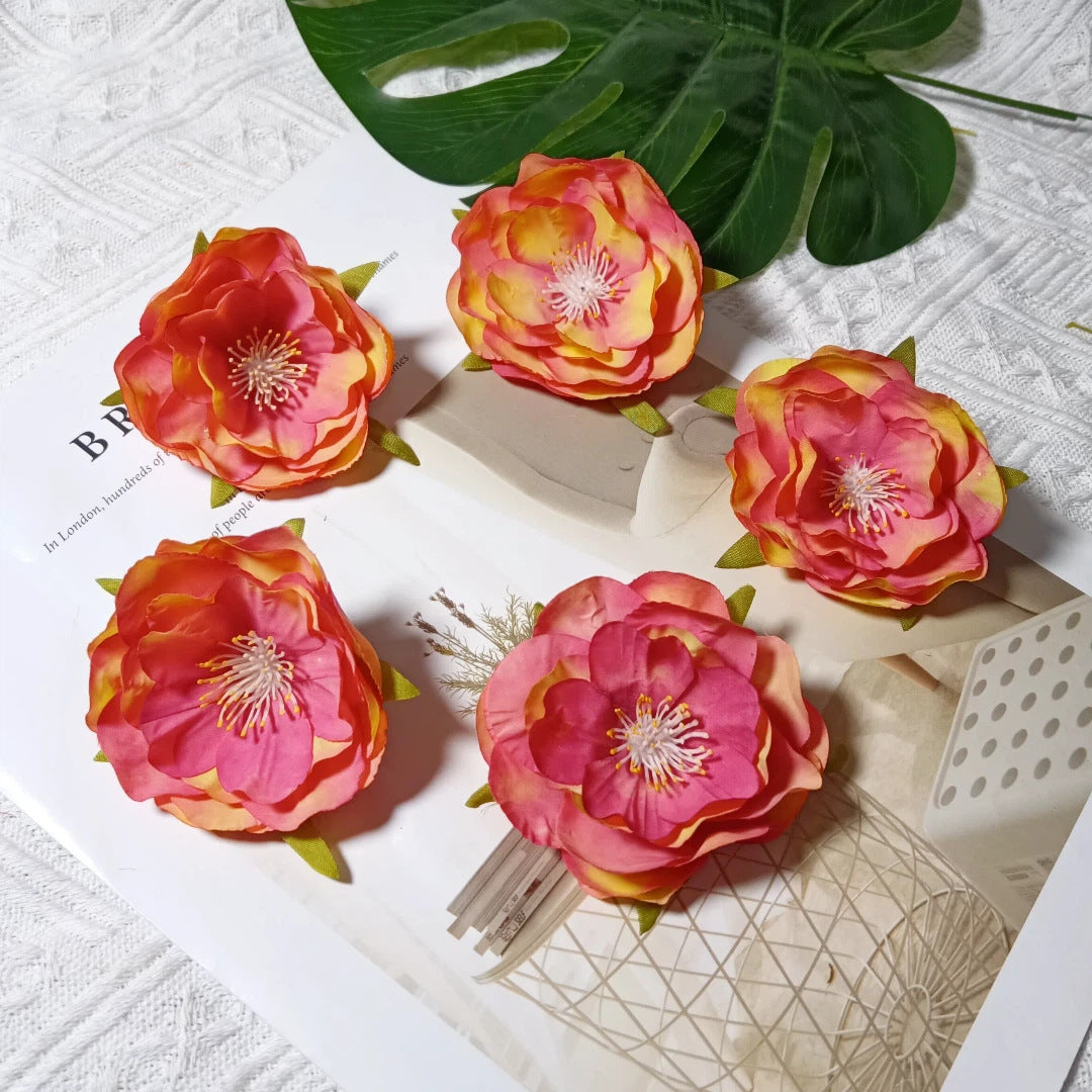 Tête de Camélia Artificielle 6 cm, Fleur Ultra-Réaliste au Charme Français, pour DIY Mariage, Déco Maison, Accessoire Cheveux, Bricolage