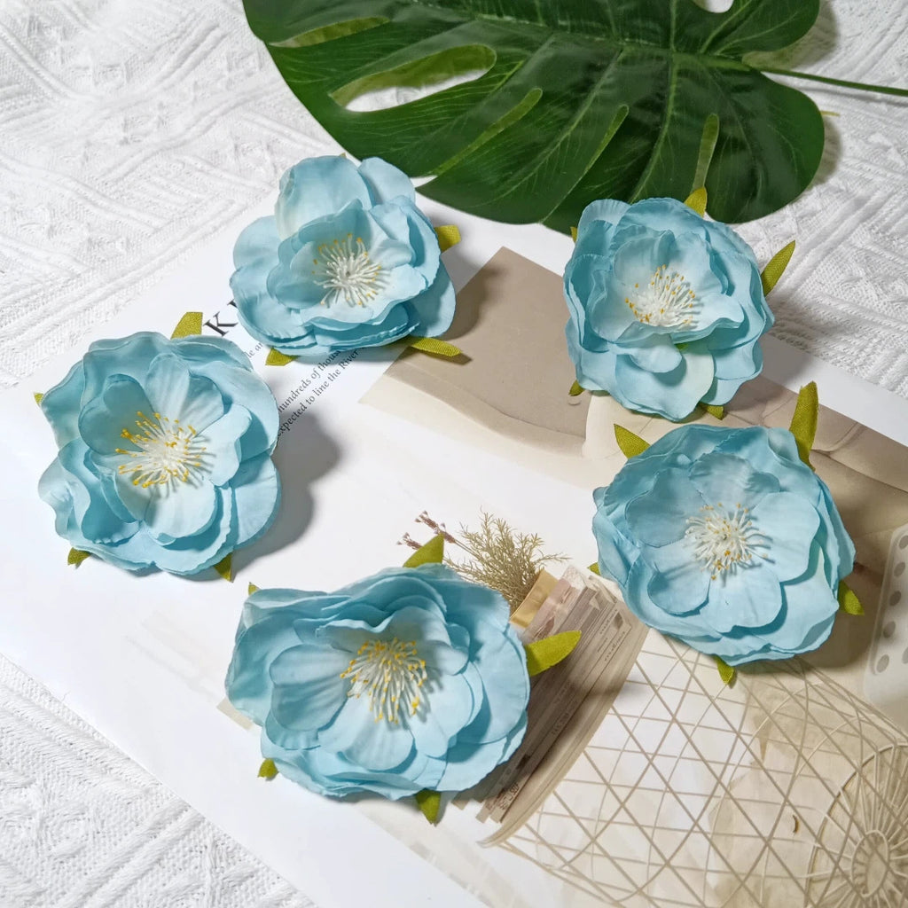 Tête de Camélia Artificielle 6 cm, Fleur Ultra-Réaliste au Charme Français, pour DIY Mariage, Déco Maison, Accessoire Cheveux, Bricolage