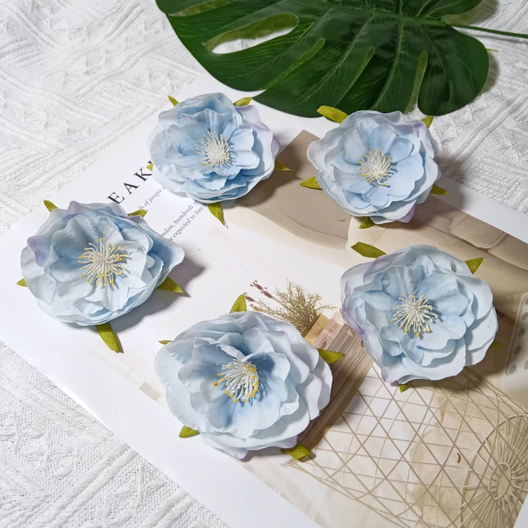 Tête de Camélia Artificielle 6 cm, Fleur Ultra-Réaliste au Charme Français, pour DIY Mariage, Déco Maison, Accessoire Cheveux, Bricolage