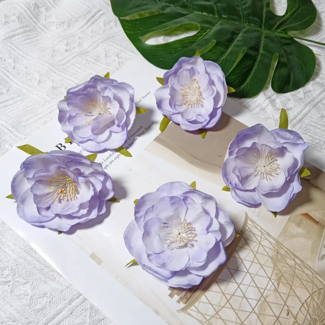 Tête de Camélia Artificielle 6 cm, Fleur Ultra-Réaliste au Charme Français, pour DIY Mariage, Déco Maison, Accessoire Cheveux, Bricolage