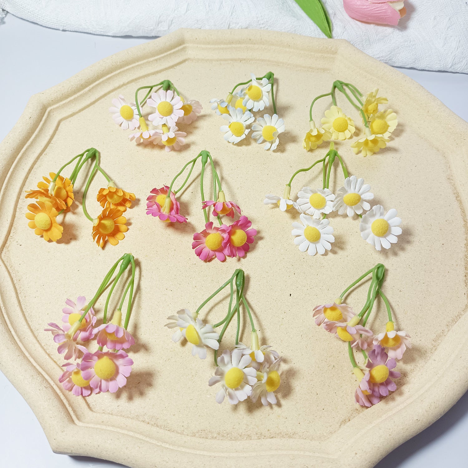 Lot de 20 Petites Pâquerettes Artificielles, 7cm, pour DIY Mariage, Couronne Florale, Décoration Rétro, Ambiance Champêtre