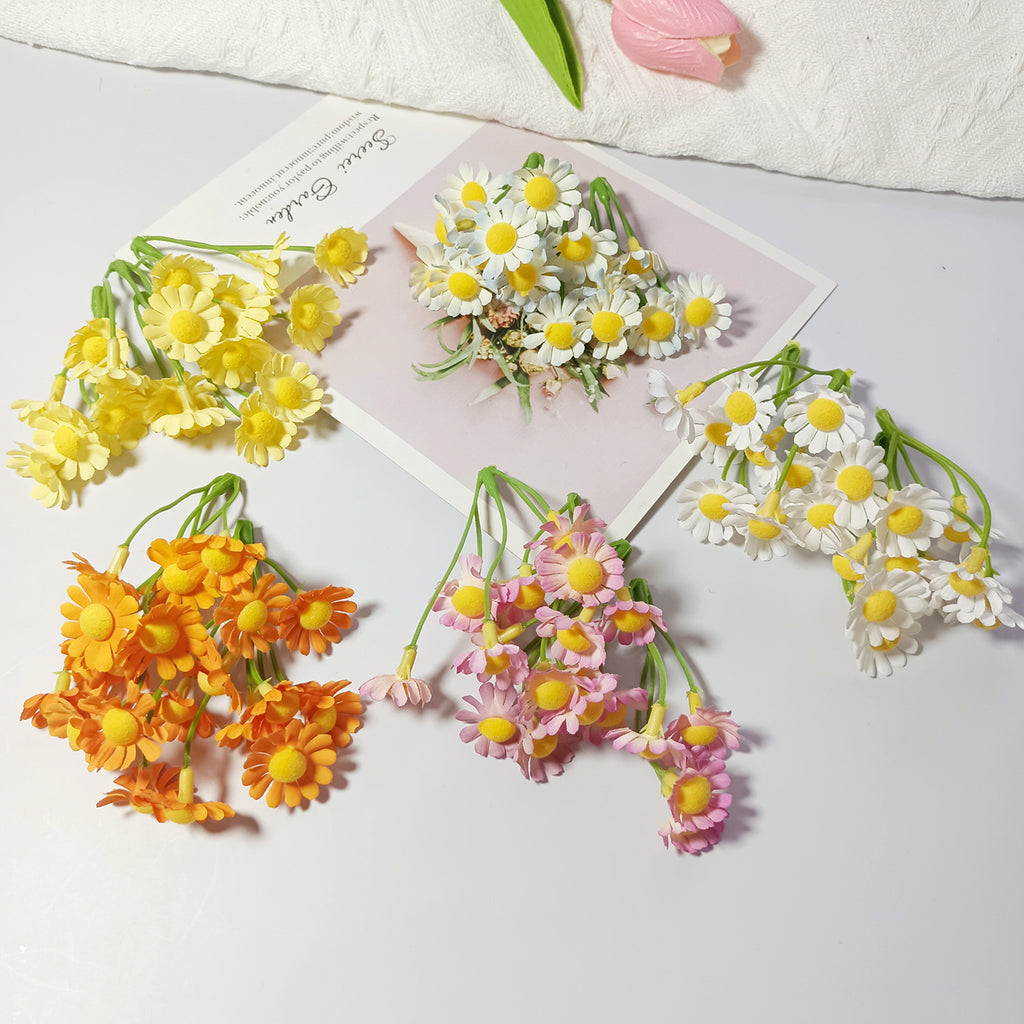 Lot de 20 Petites Pâquerettes Artificielles, 7cm, pour DIY Mariage, Couronne Florale, Décoration Rétro, Ambiance Champêtre
