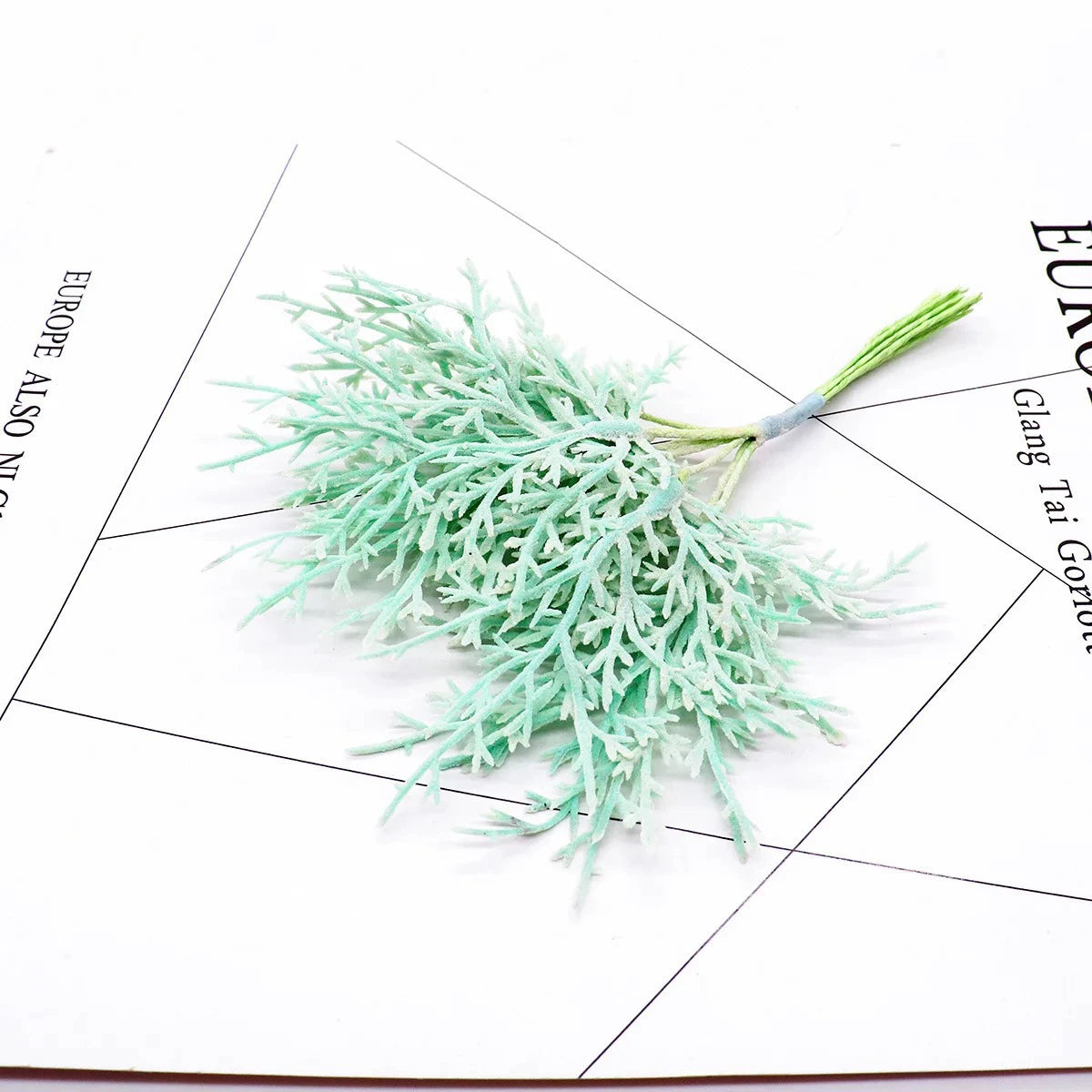 Branche Feuille Artificielle Givrée 15 cm, Tige Succulente Poudrée, Déco Mariage Champêtre, DIY, Loisirs Créatifs, Ambiance Vintage