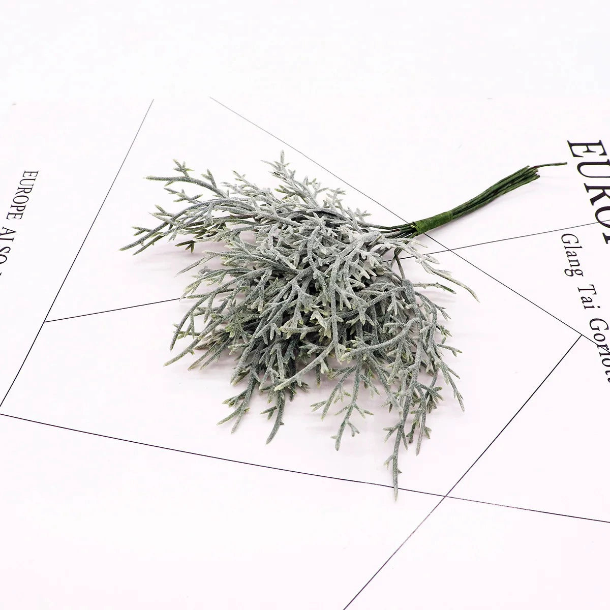 Branche Feuille Artificielle Givrée 15 cm, Tige Succulente Poudrée, Déco Mariage Champêtre, DIY, Loisirs Créatifs, Ambiance Vintage