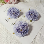 Lot de 3 Têtes de Camélia Artificiel 7cm, Fleur Pivoine Rétro pour DIY Mariage, Corsage, Déco Murale, Ambiance Sud de la France