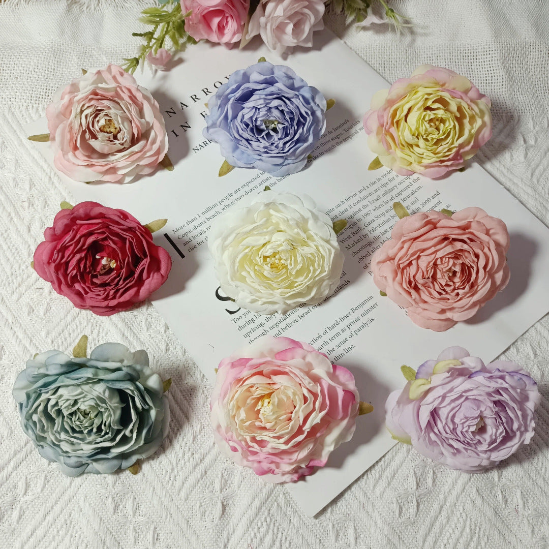 Lot de 3 Têtes de Camélia Artificiel 7cm, Fleur Pivoine Rétro pour DIY Mariage, Corsage, Déco Murale, Ambiance Sud de la France
