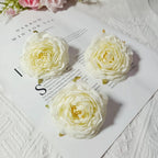 Lot de 3 Têtes de Camélia Artificiel 7cm, Fleur Pivoine Rétro pour DIY Mariage, Corsage, Déco Murale, Ambiance Sud de la France