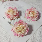 Lot de 3 Têtes de Camélia Artificiel 7cm, Fleur Pivoine Rétro pour DIY Mariage, Corsage, Déco Murale, Ambiance Sud de la France