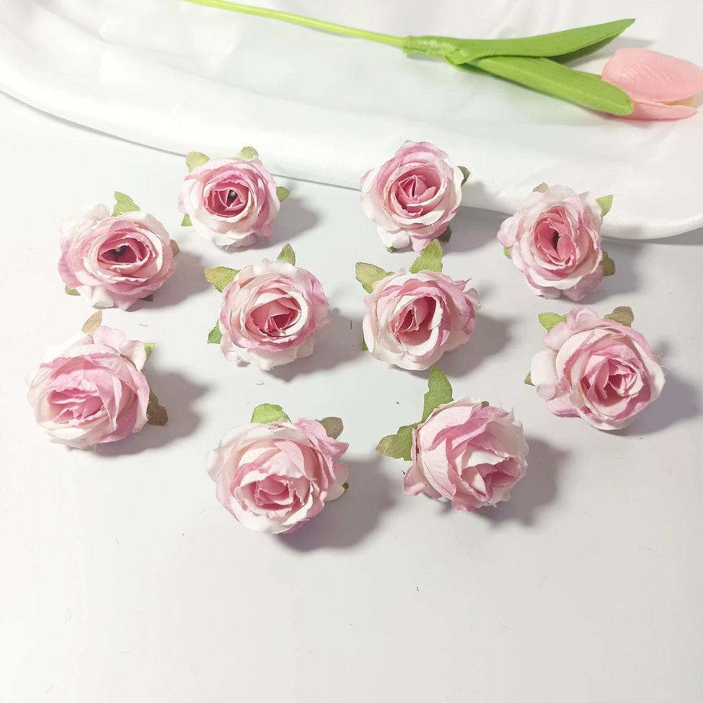 Lot Têtes de Mini Roses Artificielles 4cm, Fleur Qualité Supérieure pour DIY, Décoration Mariage Champêtre, Corsage, Bricolage Floral