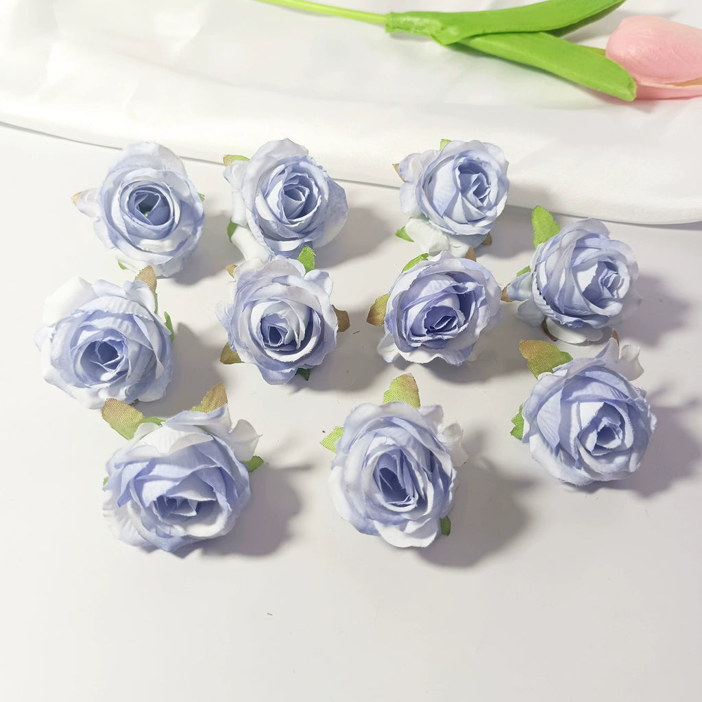 Lot Têtes de Mini Roses Artificielles 4cm, Fleur Qualité Supérieure pour DIY, Décoration Mariage Champêtre, Corsage, Bricolage Floral