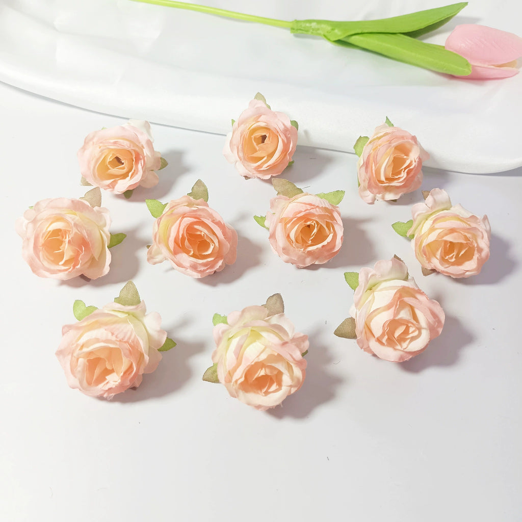 Lot Têtes de Mini Roses Artificielles 4cm, Fleur Qualité Supérieure pour DIY, Décoration Mariage Champêtre, Corsage, Bricolage Floral