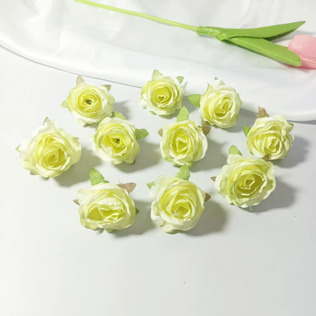Lot Têtes de Mini Roses Artificielles 4cm, Fleur Qualité Supérieure pour DIY, Décoration Mariage Champêtre, Corsage, Bricolage Floral