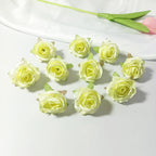 Lot Têtes de Mini Roses Artificielles 4cm, Fleur Qualité Supérieure pour DIY, Décoration Mariage Champêtre, Corsage, Bricolage Floral