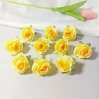 Lot Têtes de Mini Roses Artificielles 4cm, Fleur Qualité Supérieure pour DIY, Décoration Mariage Champêtre, Corsage, Bricolage Floral