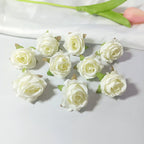 Lot Têtes de Mini Roses Artificielles 4cm, Fleur Qualité Supérieure pour DIY, Décoration Mariage Champêtre, Corsage, Bricolage Floral