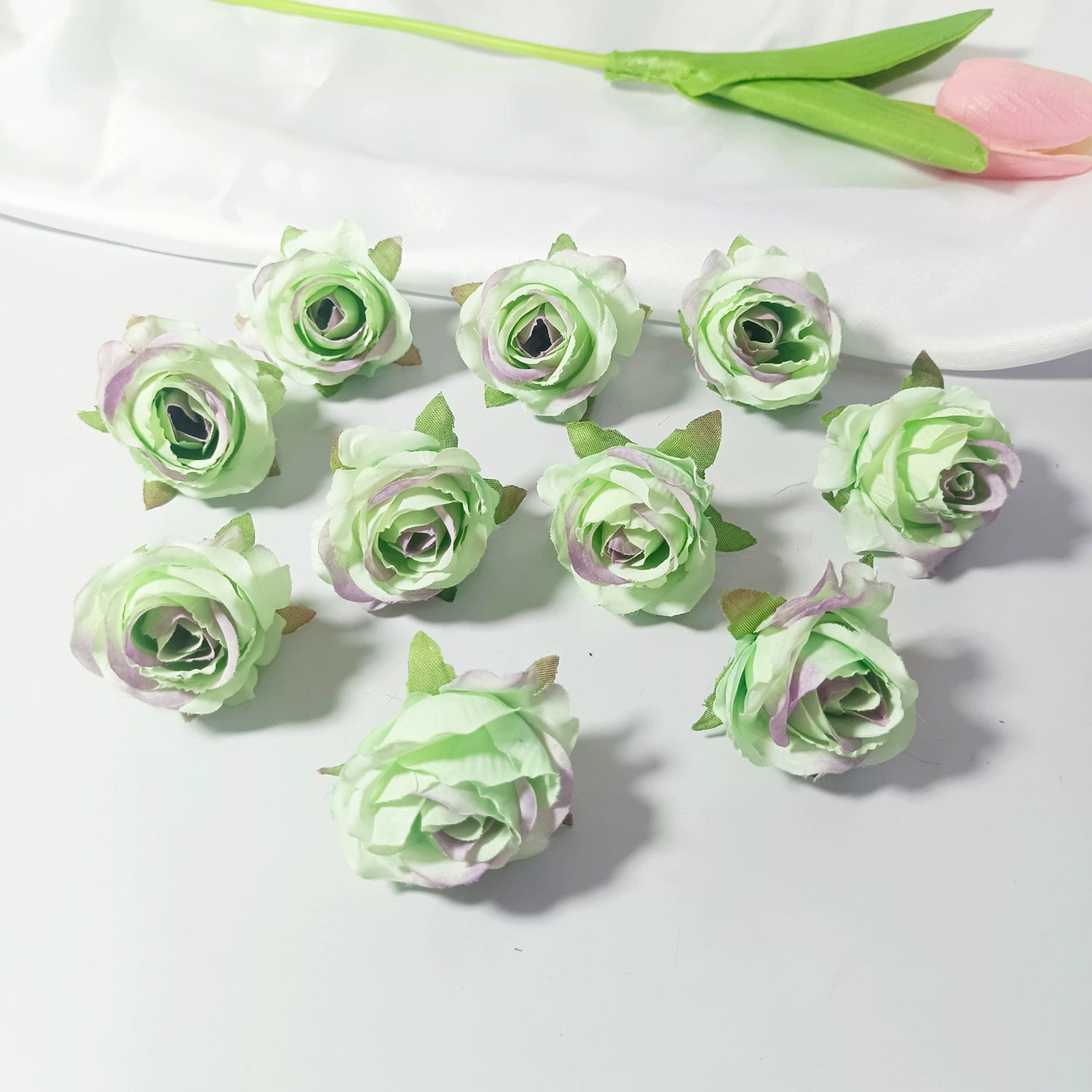 Lot Têtes de Mini Roses Artificielles 4cm, Fleur Qualité Supérieure pour DIY, Décoration Mariage Champêtre, Corsage, Bricolage Floral