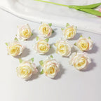 Lot Têtes de Mini Roses Artificielles 4cm, Fleur Qualité Supérieure pour DIY, Décoration Mariage Champêtre, Corsage, Bricolage Floral