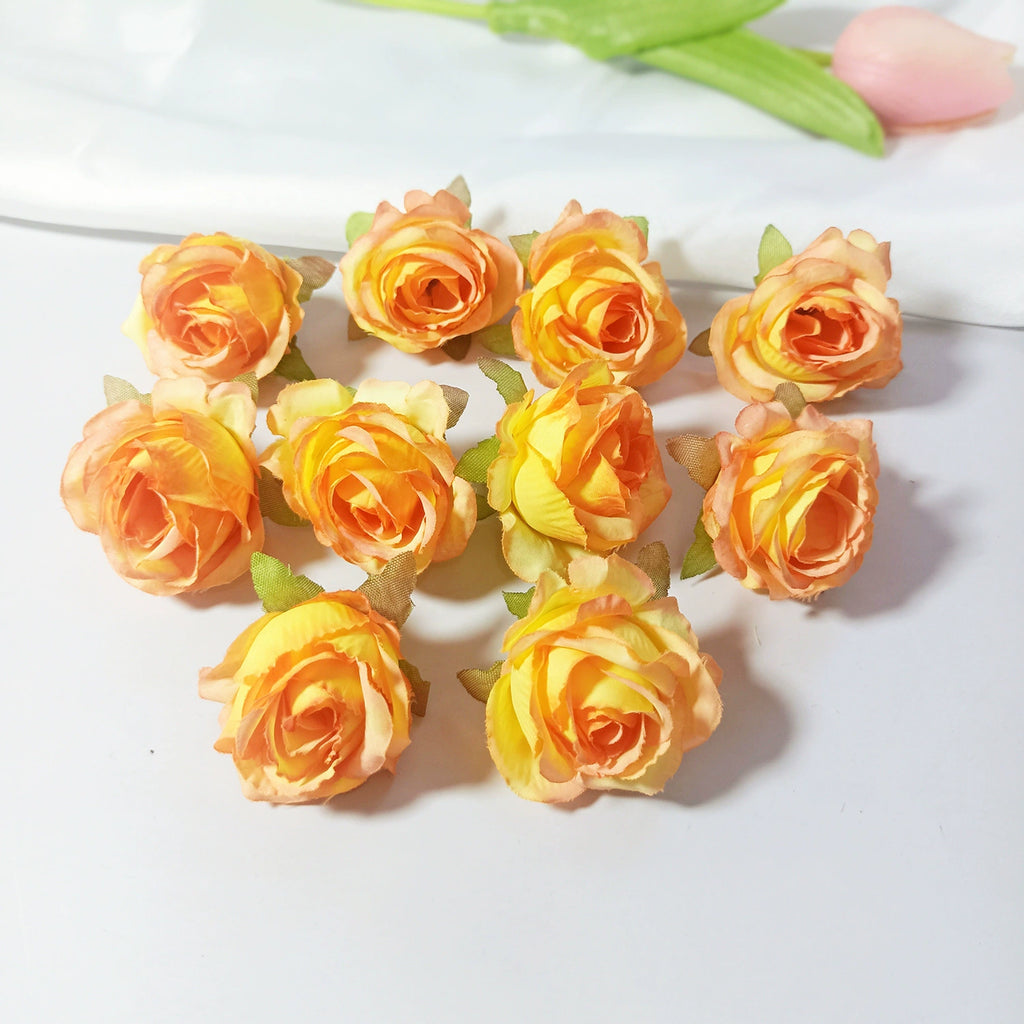 Lot Têtes de Mini Roses Artificielles 4cm, Fleur Qualité Supérieure pour DIY, Décoration Mariage Champêtre, Corsage, Bricolage Floral