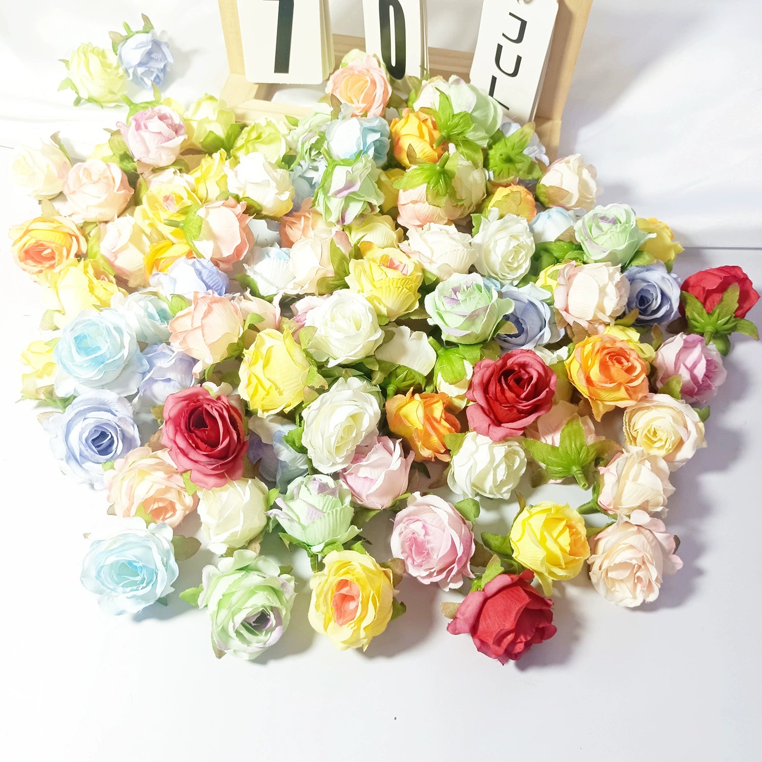 Lot Têtes de Mini Roses Artificielles 4cm, Fleur Qualité Supérieure pour DIY, Décoration Mariage Champêtre, Corsage, Bricolage Floral