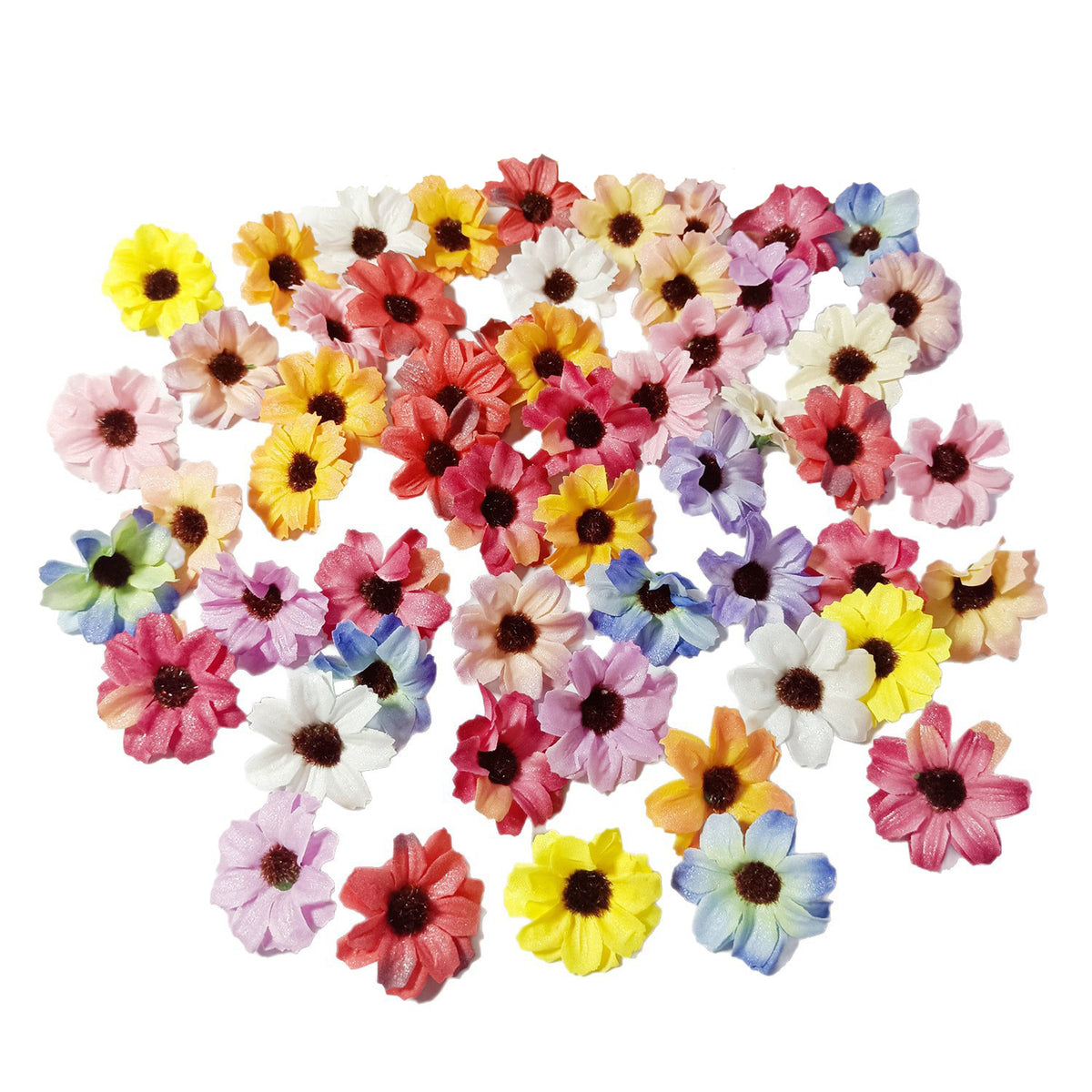 Petits Cœurs de Marguerite en Soie, 3,5 cm, Décorations Écologiques, Idéal pour Mariages, DIY, Décor de Maison, Cadeaux