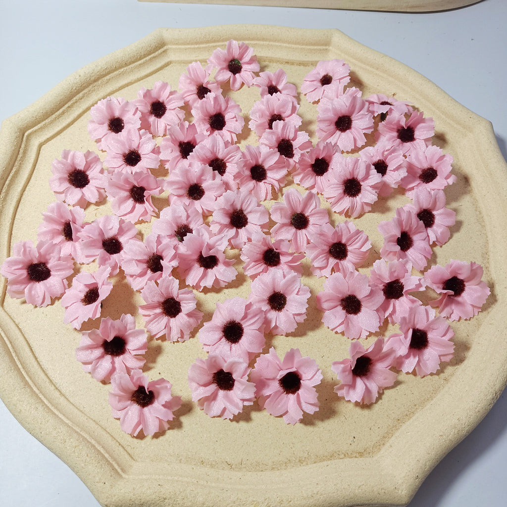 Petits Cœurs de Marguerite en Soie, 3,5 cm, Décorations Écologiques, Idéal pour Mariages, DIY, Décor de Maison, Cadeaux