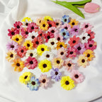 Petits Cœurs de Marguerite en Soie, 3,5 cm, Décorations Écologiques, Idéal pour Mariages, DIY, Décor de Maison, Cadeaux