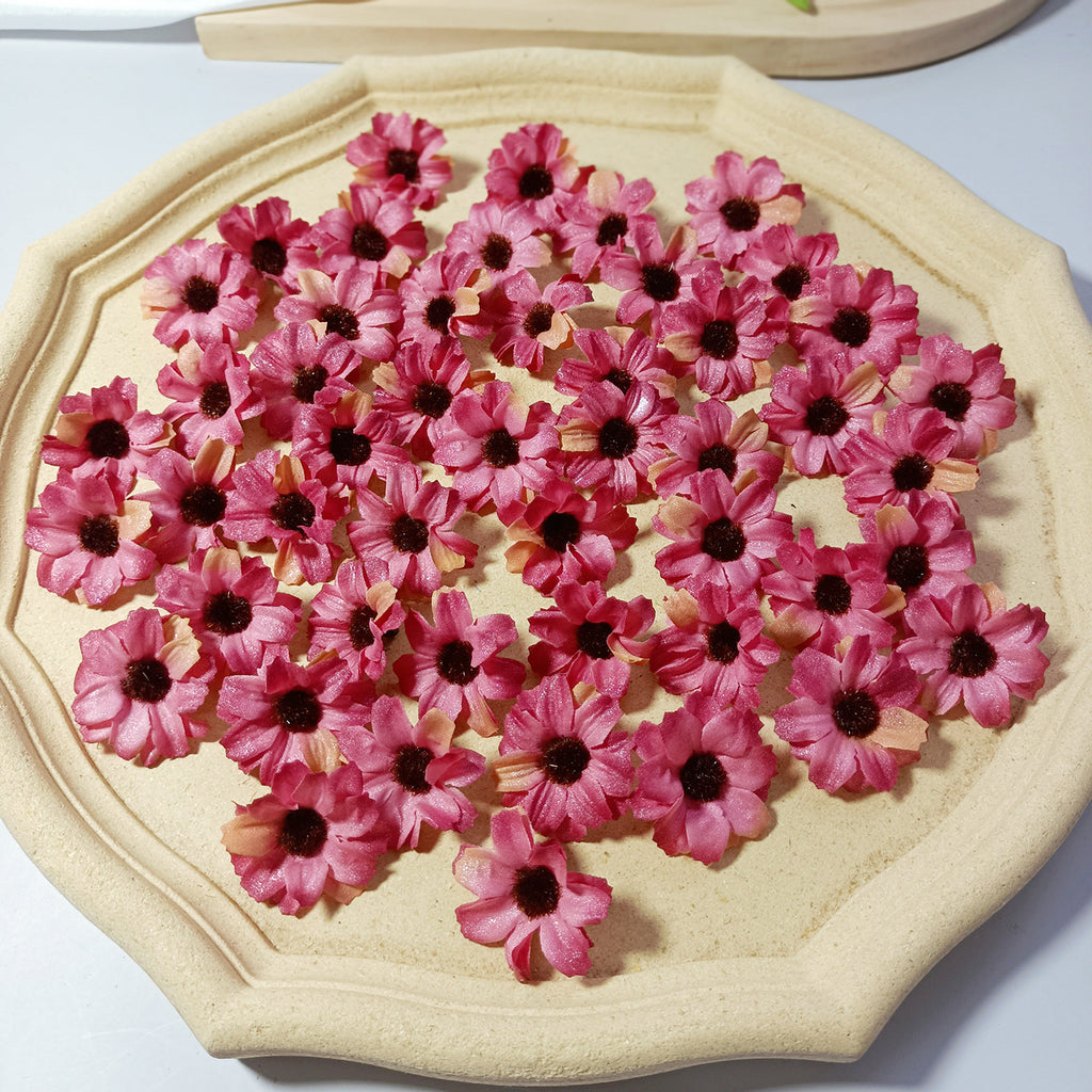 Petits Cœurs de Marguerite en Soie, 3,5 cm, Décorations Écologiques, Idéal pour Mariages, DIY, Décor de Maison, Cadeaux