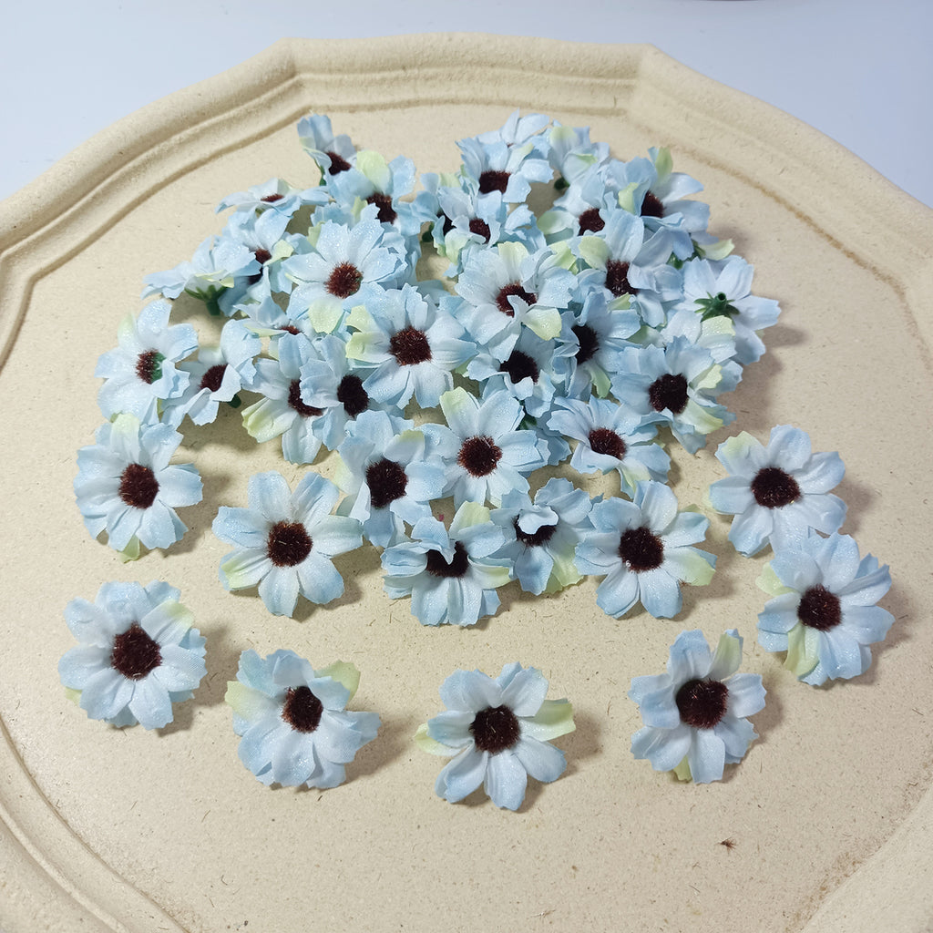 Petits Cœurs de Marguerite en Soie, 3,5 cm, Décorations Écologiques, Idéal pour Mariages, DIY, Décor de Maison, Cadeaux