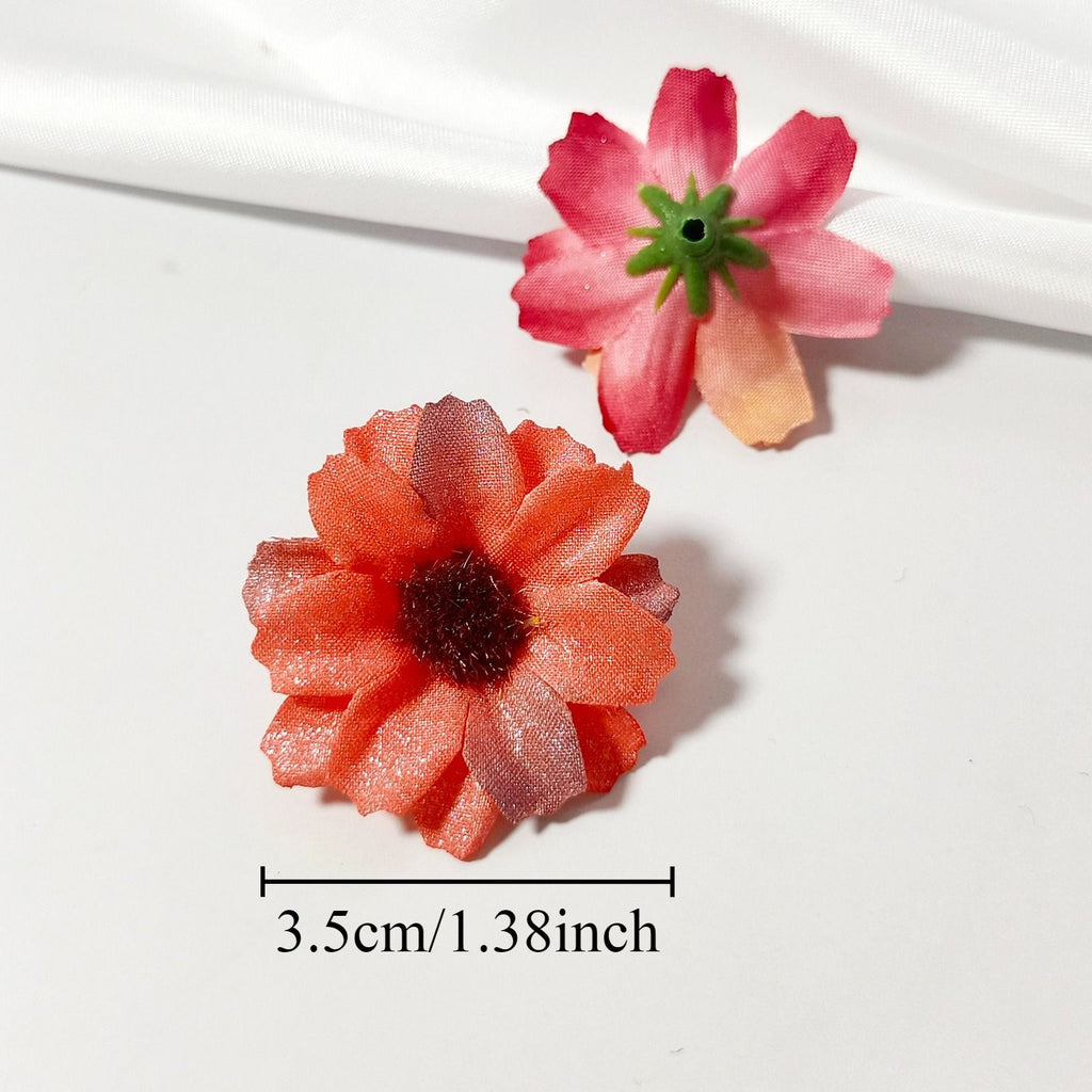 Petits Cœurs de Marguerite en Soie, 3,5 cm, Décorations Écologiques, Idéal pour Mariages, DIY, Décor de Maison, Cadeaux