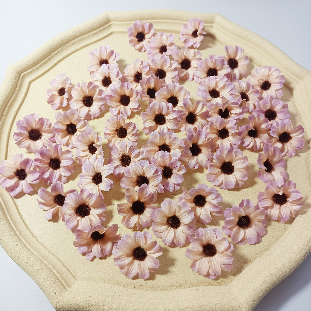 Petits Cœurs de Marguerite en Soie, 3,5 cm, Décorations Écologiques, Idéal pour Mariages, DIY, Décor de Maison, Cadeaux