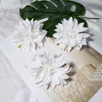 Lot de 3 Têtes de Dahlia Artificielles 10 cm, Style Rétro Français, Aspect Naturel pour Création DIY, Mariage Champêtre, Décoration