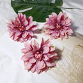 Lot de 3 Têtes de Dahlia Artificielles 10 cm, Style Rétro Français, Aspect Naturel pour Création DIY, Mariage Champêtre, Décoration