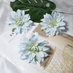 Lot de 3 Têtes de Dahlia Artificielles 10 cm, Style Rétro Français, Aspect Naturel pour Création DIY, Mariage Champêtre, Décoration