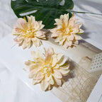 Lot de 3 Têtes de Dahlia Artificielles 10 cm, Style Rétro Français, Aspect Naturel pour Création DIY, Mariage Champêtre, Décoration