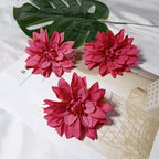 Lot de 3 Têtes de Dahlia Artificielles 10 cm, Style Rétro Français, Aspect Naturel pour Création DIY, Mariage Champêtre, Décoration