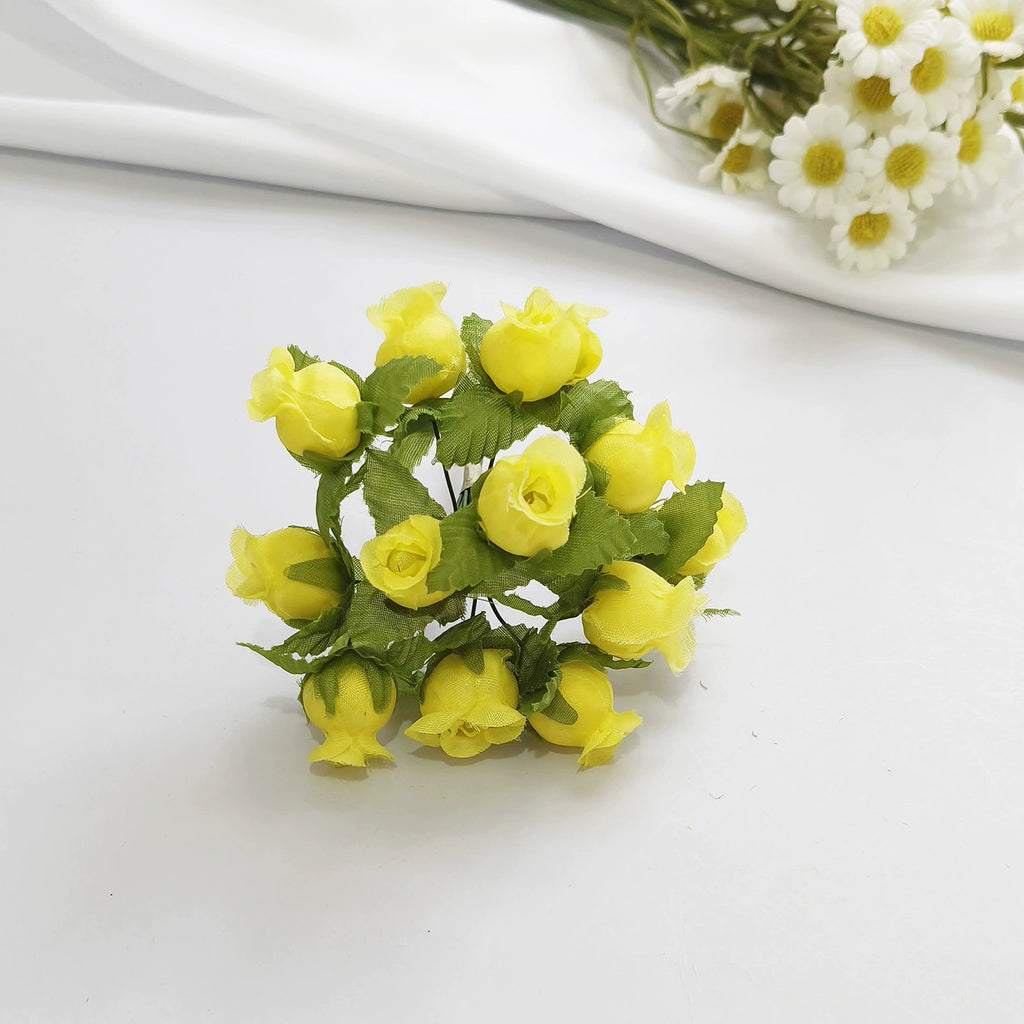 Bouquet de 12 Mini Fleurs de Grenadier Artificielles, 2cm, Esprit Champêtre Rétro, pour Décoration, Mariage, DIY
