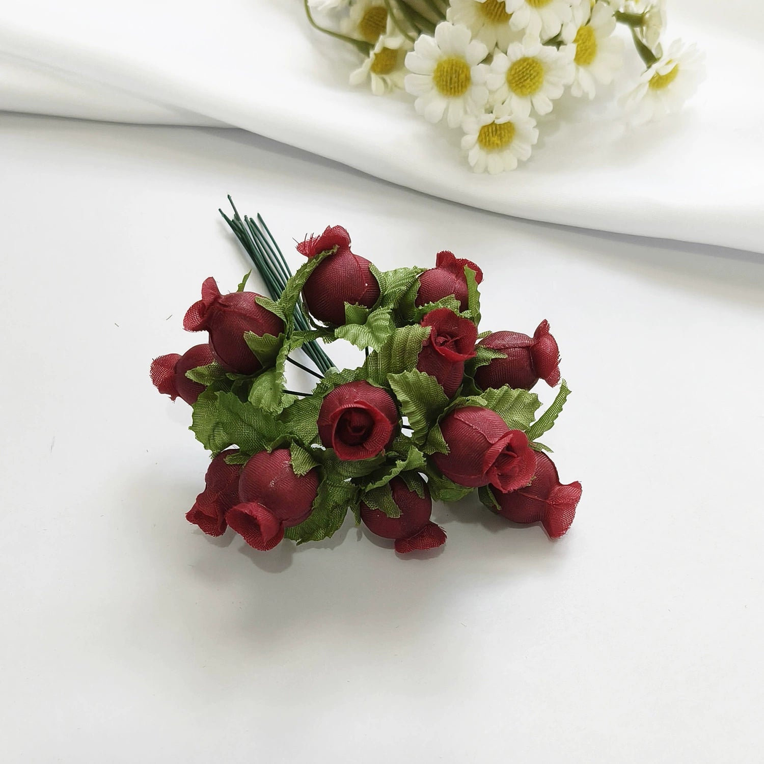 Bouquet de 12 Mini Fleurs de Grenadier Artificielles, 2cm, Esprit Champêtre Rétro, pour Décoration, Mariage, DIY