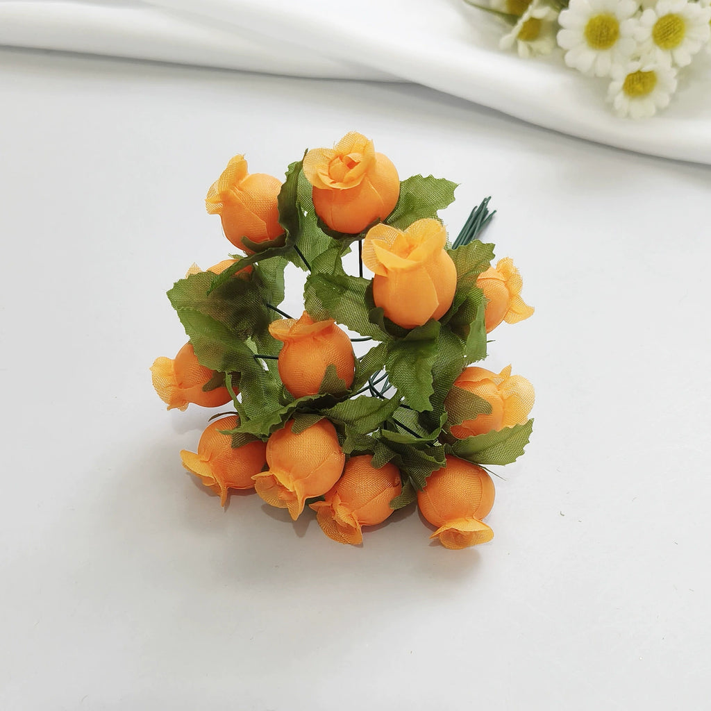 Bouquet de 12 Mini Fleurs de Grenadier Artificielles, 2cm, Esprit Champêtre Rétro, pour Décoration, Mariage, DIY