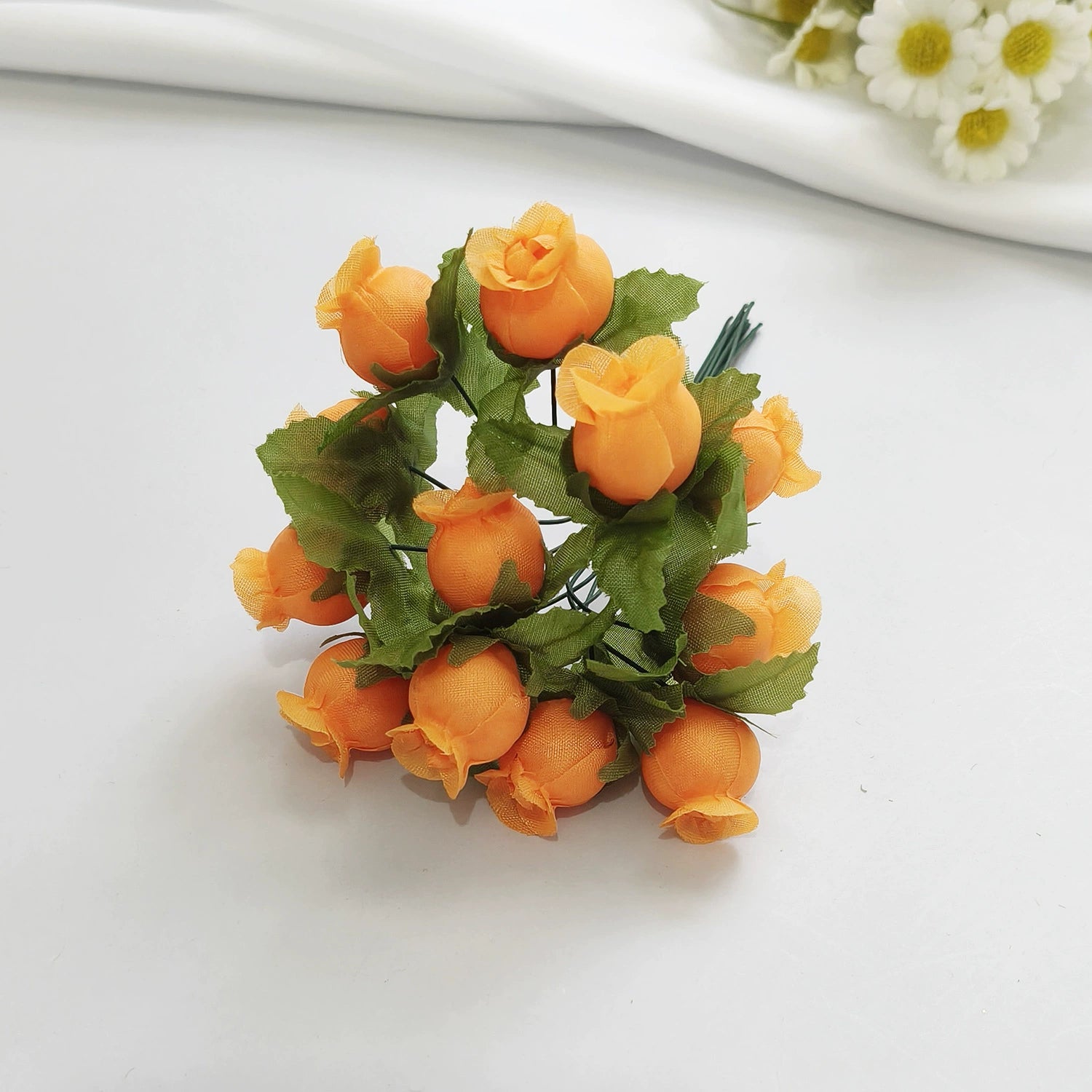 Bouquet de 12 Mini Fleurs de Grenadier Artificielles, 2cm, Esprit Champêtre Rétro, pour Décoration, Mariage, DIY