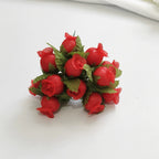 Bouquet de 12 Mini Fleurs de Grenadier Artificielles, 2cm, Esprit Champêtre Rétro, pour Décoration, Mariage, DIY