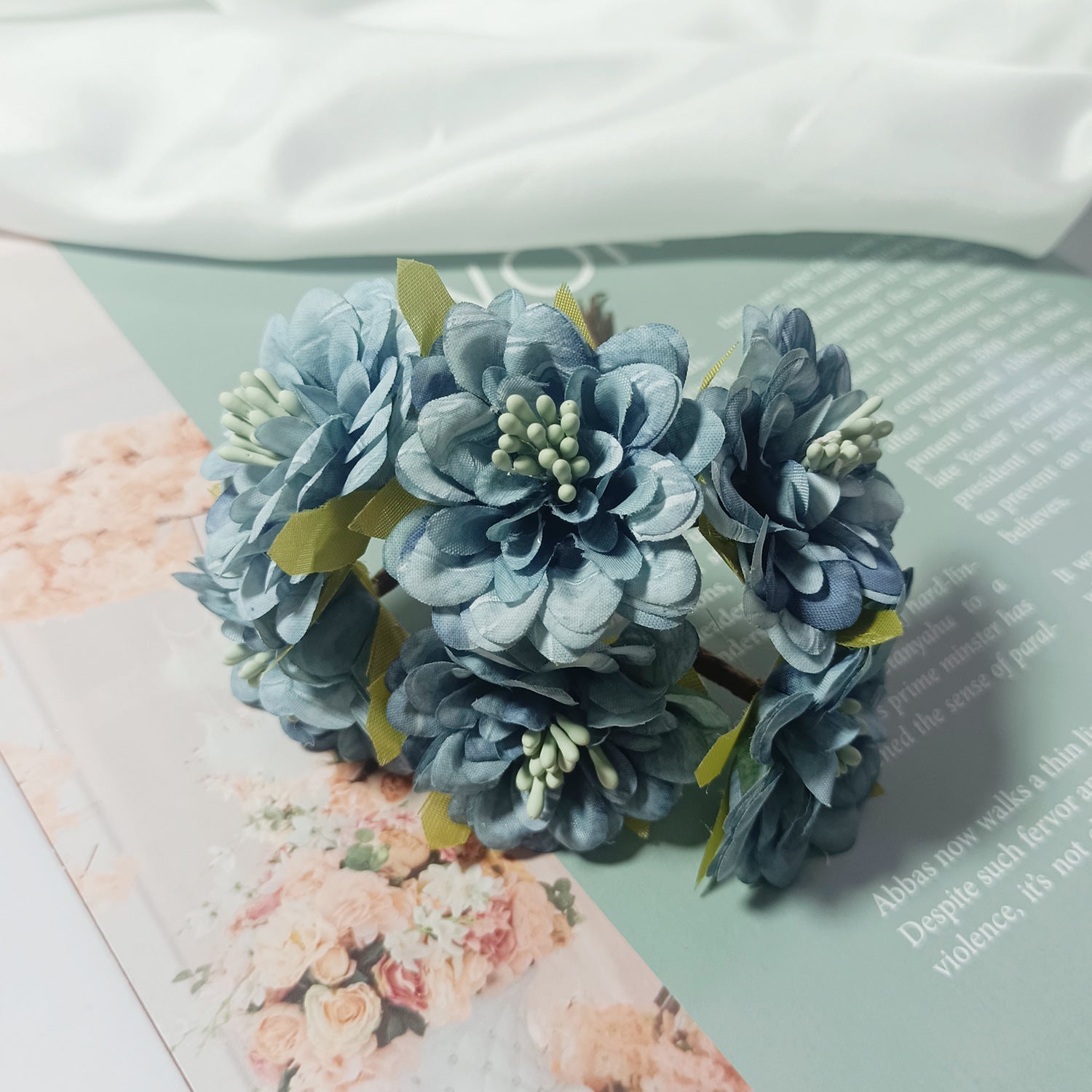 Bouquet de Dahlia Miniature en Faux, 11cm, Éléments DIY, Décoration Élégante pour Mariage, Maison, Terrasses, Cadeaux