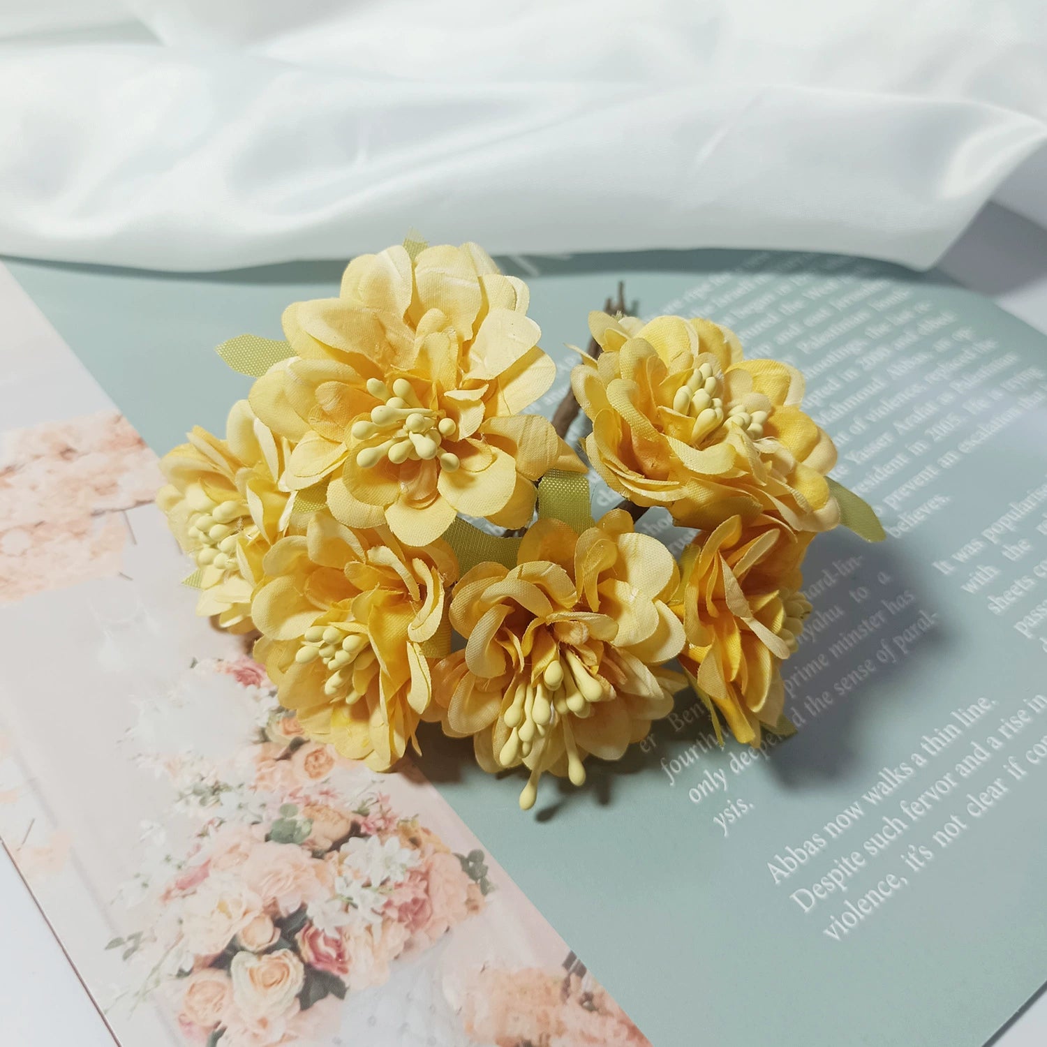 Bouquet de Dahlia Miniature en Faux, 11cm, Éléments DIY, Décoration Élégante pour Mariage, Maison, Terrasses, Cadeaux