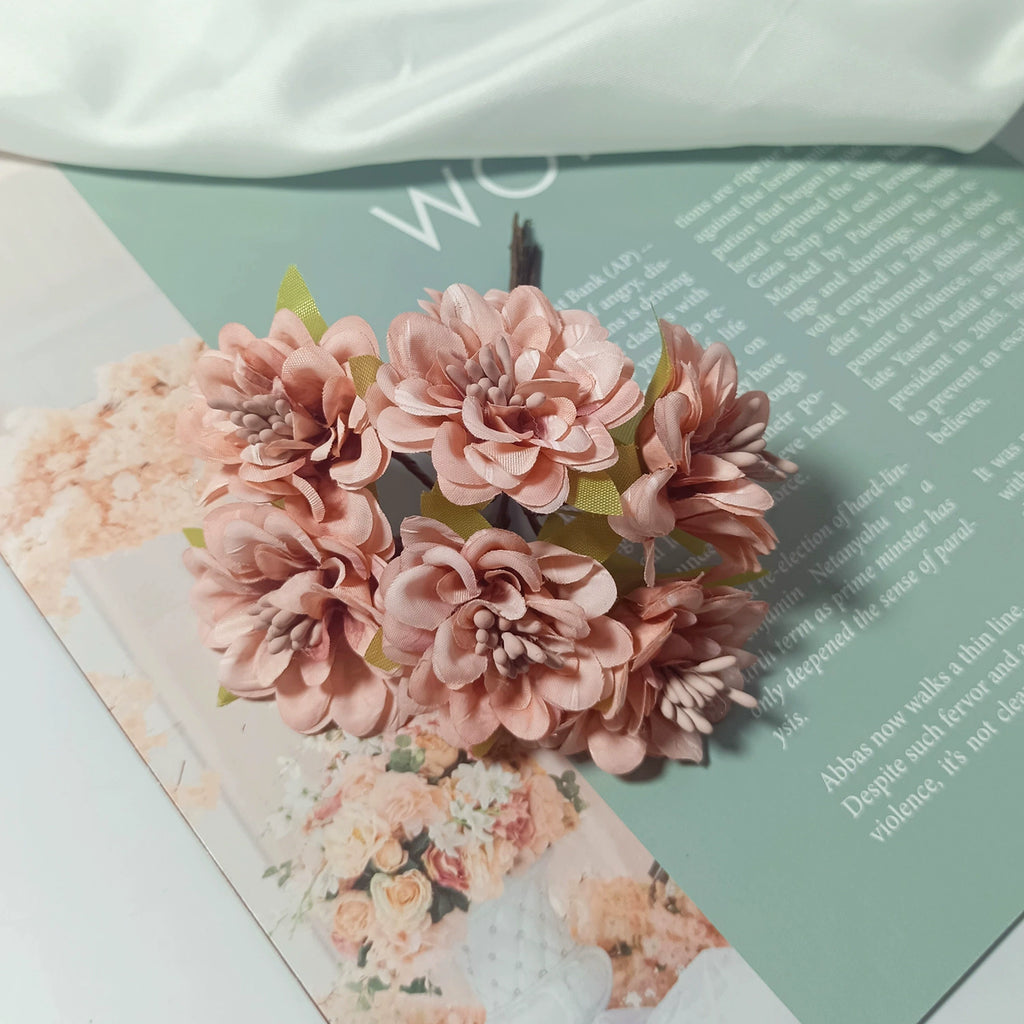 Bouquet de Dahlia Miniature en Faux, 11cm, Éléments DIY, Décoration Élégante pour Mariage, Maison, Terrasses, Cadeaux
