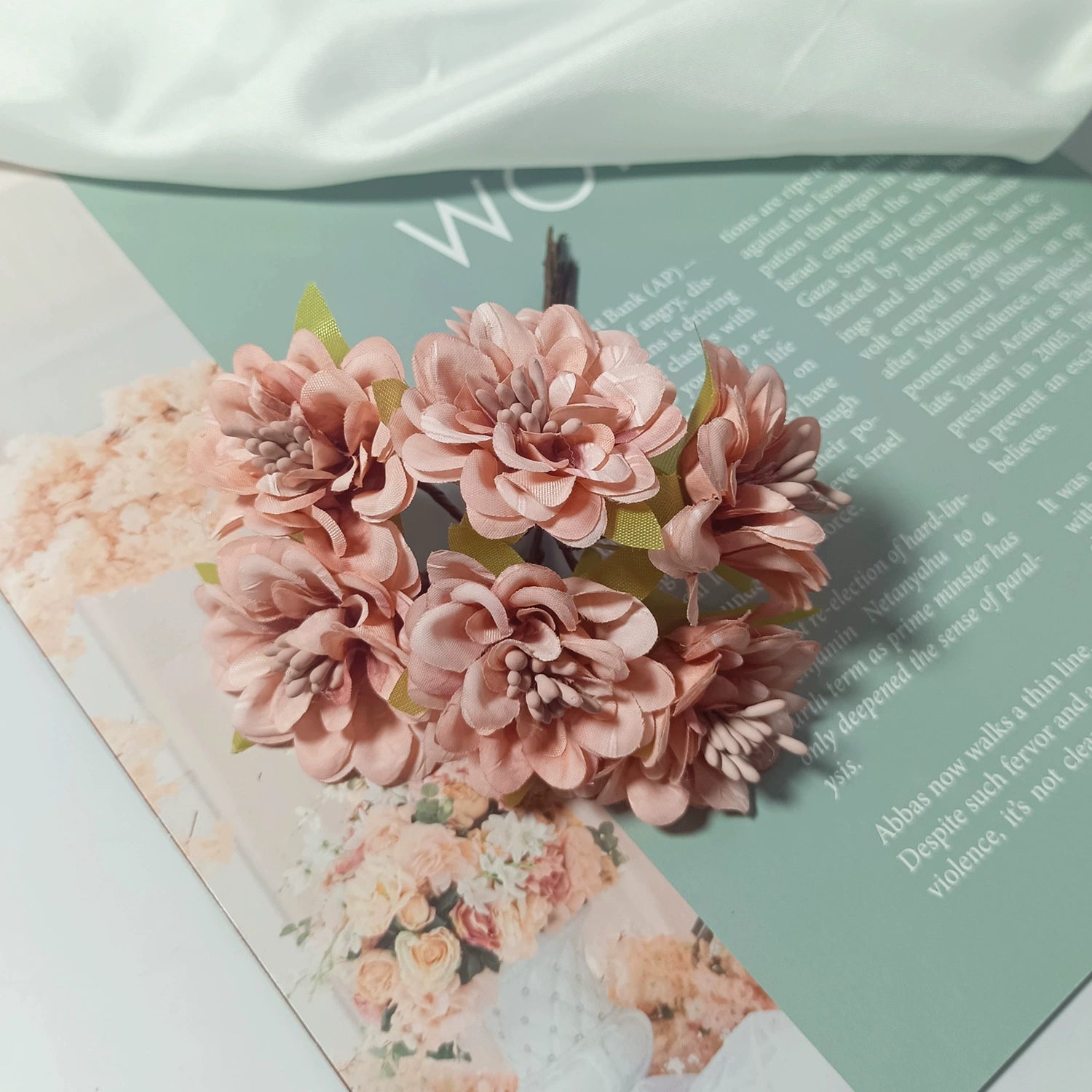 Bouquet de Dahlia Miniature en Faux, 11cm, Éléments DIY, Décoration Élégante pour Mariage, Maison, Terrasses, Cadeaux