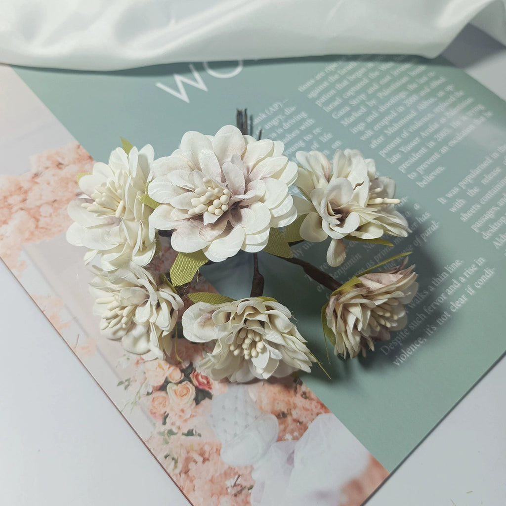 Bouquet de Dahlia Miniature en Faux, 11cm, Éléments DIY, Décoration Élégante pour Mariage, Maison, Terrasses, Cadeaux