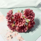Bouquet de Dahlia Miniature en Faux, 11cm, Éléments DIY, Décoration Élégante pour Mariage, Maison, Terrasses, Cadeaux