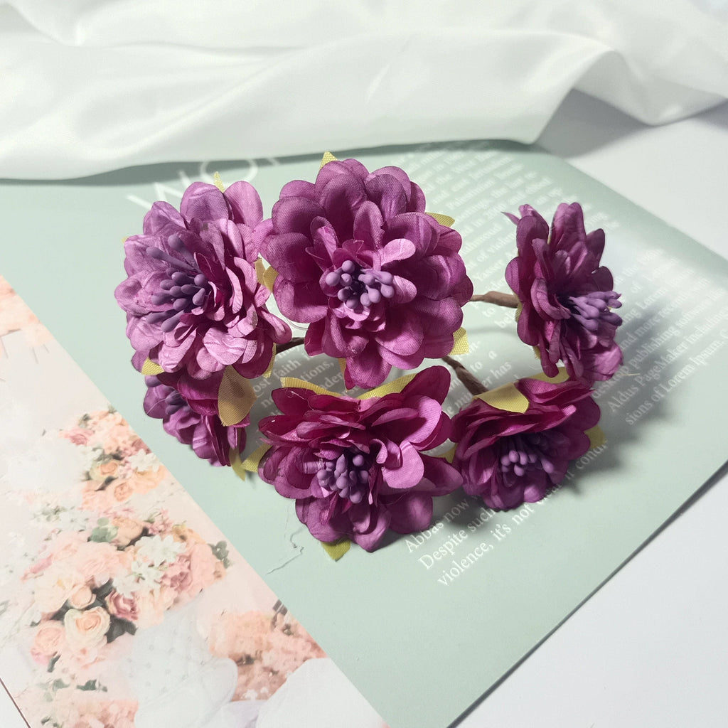 Bouquet de Dahlia Miniature en Faux, 11cm, Éléments DIY, Décoration Élégante pour Mariage, Maison, Terrasses, Cadeaux