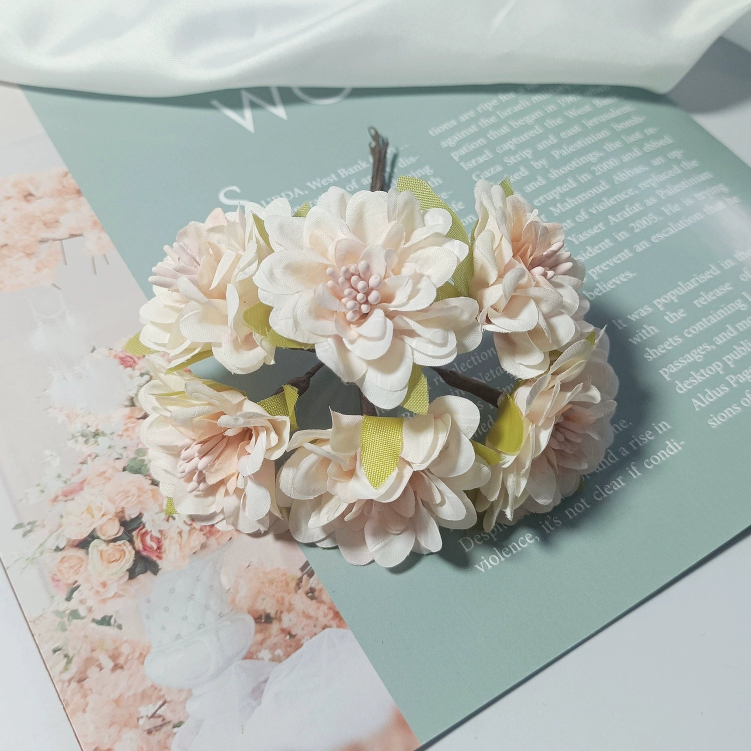 Bouquet de Dahlia Miniature en Faux, 11cm, Éléments DIY, Décoration Élégante pour Mariage, Maison, Terrasses, Cadeaux