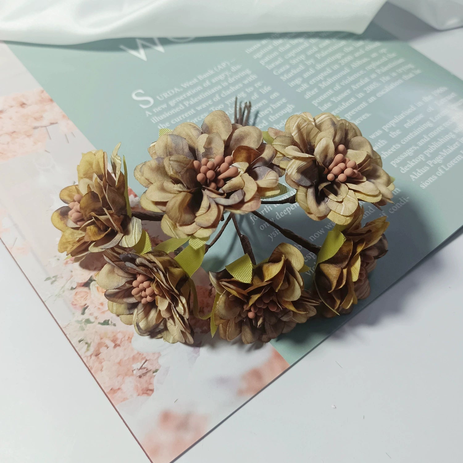 Bouquet de Dahlia Miniature en Faux, 11cm, Éléments DIY, Décoration Élégante pour Mariage, Maison, Terrasses, Cadeaux