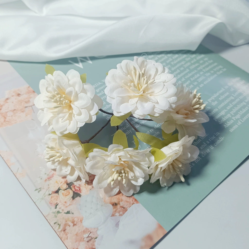 Bouquet de Dahlia Miniature en Faux, 11cm, Éléments DIY, Décoration Élégante pour Mariage, Maison, Terrasses, Cadeaux